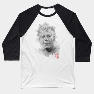 Anthony Bourdain Watercolor Baseball T-Shirt